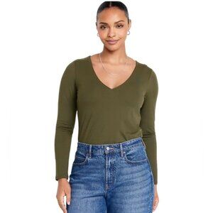 Old Navy Green Modern Double-Layer V-Neck T-Shirt Size Large